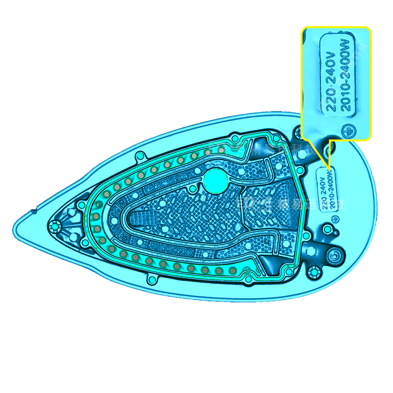 Reverse solution for 3D scanning of electric iron soleplate-PTS blue light camera 3D scanner